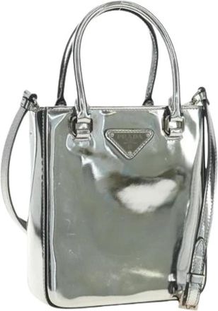 Prada Pre-owned Vintage Mini Hand Bag - Dames - Vintage Mini Tas - Grijs - ONE Size - Leer - Vintage