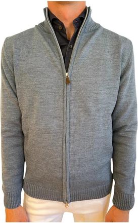 Stenstr&ouml;ms Blauw Merino Zip Vest - Heren - Vesten - Blauw - M - Wol - Truien & Vesten