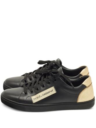 Dolce & Gabbana Sneakers in pelle con logo - Nero