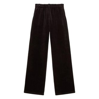 Golden Goose Wide Trousers, female, Black, Size: XS Cotton Wide-Leg Trousers