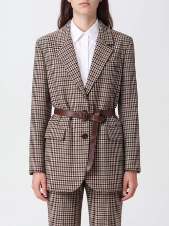 Brunello Cucinelli Blazer monopetto in lana pied-de-poule con cintura