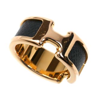 Herm&egrave;s Gold Black Gold Plating Band Ring (Pre-Owned)