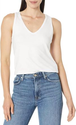 Majestic Filatures Soft Touch V-Neck Tank Top In White