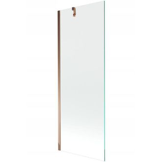 Desconocido Desconocido - Mampara De Ba&ntilde;era 1 Hoja Vidrio Transparente, 70x150 Cm, Perfil Cobre