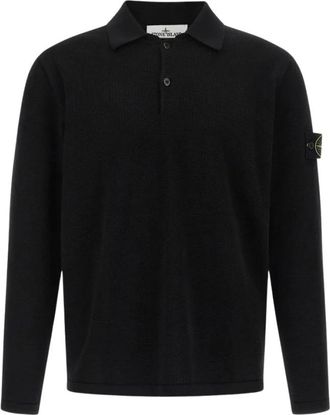 Stone Island LS Polo - Heren - Polos - Zwart - L - Katoen - Tops