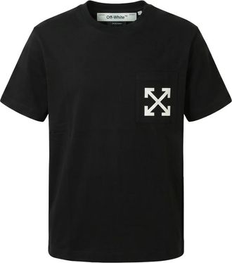 Off-white T-shirt met modern logo - Heren - T-shirts - Zwart - XL - Katoen - Tops