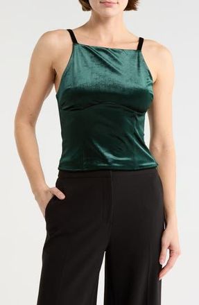 Le Lis Blanc Deux Bow Velvet Tank in Green at Nordstrom Rack, Size X-Small