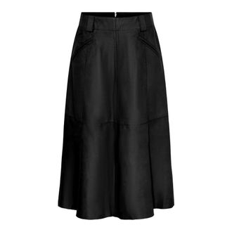 Notyz Notyz - Midi A-lijn Leren Rok - Dames - Rokken - Zwart - Maat: XS Leer