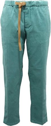 White Sand Groene katoen-elastaan broek Marilyn model - Dames - Straight fit broeken - Blauw - 2XS - Katoen - Broeken