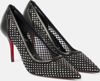 Christian Louboutin Apostropha 80 embellished mesh pumps