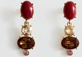 Mango Orecchini ciondoli cristalli oro - Donna - Taglia unica - MANGO