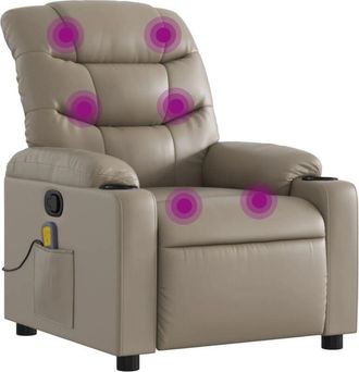 vidaXL Vidaxl - Sill&oacute;n De Masaje Reclinable Cuero Sint&eacute;tico Color Capuchino