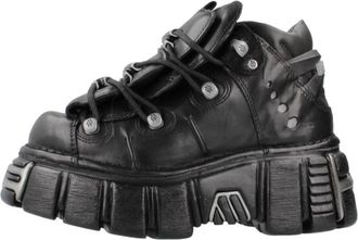 New Rock Stijlvolle Veterschoenen - Dames - Veterlaarzen - Zwart - 36 EU - Schoenen