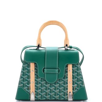 Goyard Saigon Top Handle Bag Coated Canvas with Leather PM