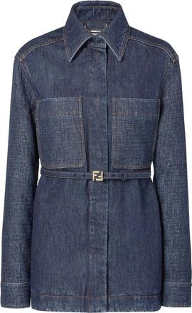 Fendi Go-To Jacket - Dames - Spijkerjassen - Blauw - S - Katoen - Jassen