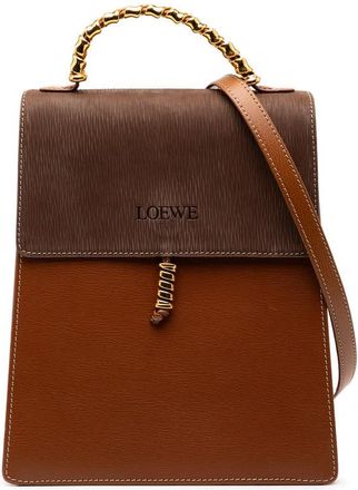 Loewe Pre-owned Loewe Leather Velazquez Twist Top Handle Bag Ladies XUMQV06CNXVG7P6A