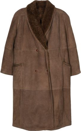 Valentino Garavani 1980s shearling coat - women - Sheep Skin/Shearling - 44 - Brown