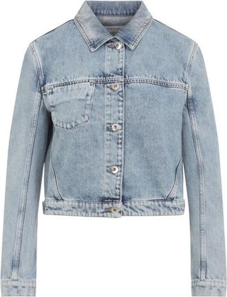 Lanvin Cropped Bleached Denim Jacket