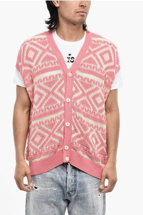Dsquared2 Cardigan Senza Maniche Bicolore con Scollo a V taglia Xs