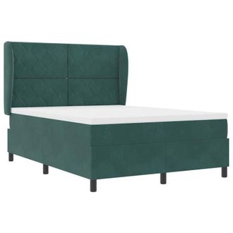 vidaXL Cama Tipo Box Spring Verde Oscuro 140 X 200 Cm Terciopelo Vidaxl