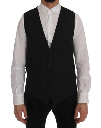 Dolce & Gabbana Gray Wool Stretch Mens Vest