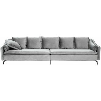 Beliani Beliani - Divano 4 posti velluto rosa fucsia moderno glamour cuscini soggiorno Aure