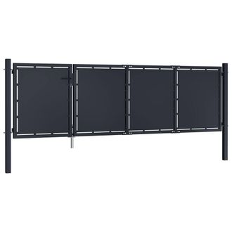 Berkfield Home Garden Gate Steel 350x75 cm Anthracite in Dark Grey