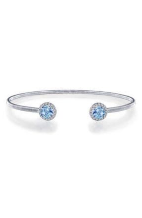 Lafonn Lassaire Simulated Diamond Cuff in Silver/December Blue Topaz at Nordstrom Rack