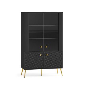 Petits Meubles Vajillero 4 puertas paneles de mdf negro