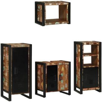 vidaXL Juego De Muebles De Ba&ntilde;o 4 Pcs Madera S&oacute;lida Recuperada Vidaxl