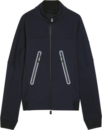 Moncler Logo-appliqu&eacute;d Stretch-jersey Sweatshirt - Navy - M