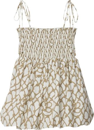 Burberry printed cotton top - women - Cotton - 4 - White