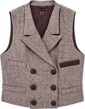 A|X Armani Exchange Antagonist Gilet - Dames - Gillet - Bruin - XS - Wol - Kostuums
