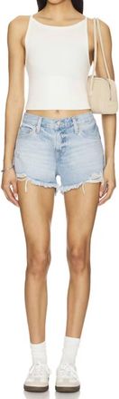 Pistola Denim Gigi Low Rise Cut Off Short In Leisure Distressed