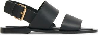 Mansur Gavriel double-strap sandals - women - Calf Leather/Calf Leather/Calf Leather - 35 - Black
