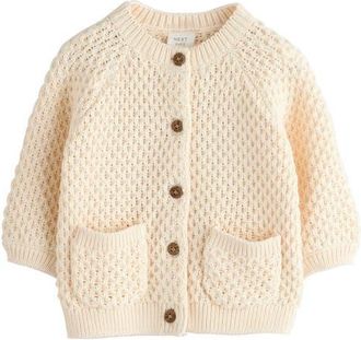 Next Rainbow Slogan Cardigan in Neutral at Nordstrom, Size 12-18M