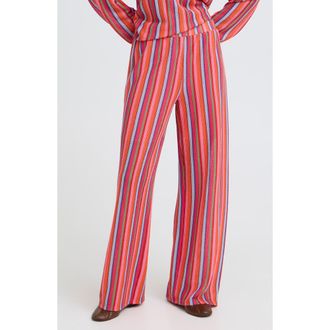 Ichi Multicolor Stripe Wide Leg Pants in Multi Stripe at Nordstrom Rack, Size X-Small