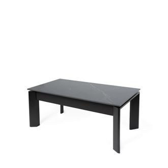 Koketto Home Mesa elevable tapa porcel&aacute;nica gris y patas metal negro
