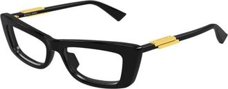 Bottega Veneta Glasses, female, Black, Size: 55 MM Oversized Cat-eye Frame