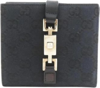 Gucci Pre-owned Wallets, female, Black, Size: ONE SIZE Pre-owned Canvas Wallet