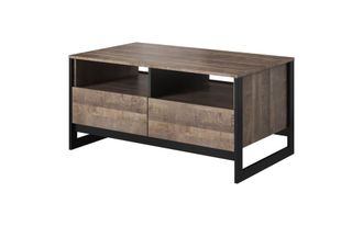 AKL FURNITURE Mesa de centro efecto madera Crema y Gris
