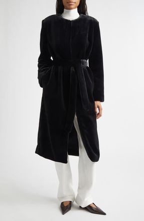 Gia Studios Bellus Velvet Coat in Black at Nordstrom, Size 10 Us