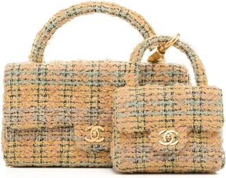 Chanel 1992 tweed Classic Flap two-in-one handbag set - women - Wool - One Size - Yellow