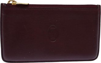 Cartier Must De Cartier Burgundy Leather Wallet (Pre-Owned)