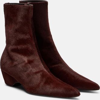 Khaite Sybil calf hair ankle boots