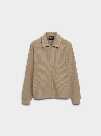 Le 31 Mens Rib-jersey polo-collar cardigan Comfort fit