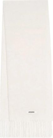 Jacquemus Carro Scarf - unisex - Wintersjaals - Wit - ONE Size - Wol - Accessoires