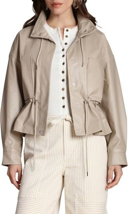 Avec Les Filles Faux-Ever Leather Cropped Anorak in Clay at Nordstrom, Size X-Large