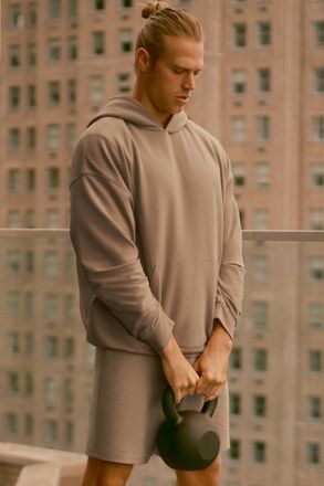 Alo | Double Take Hoodie in Gravel Beige, Size: Medium