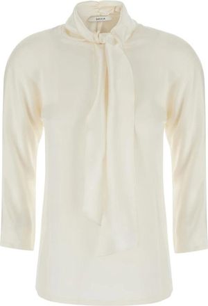 Jucca Strik met strikdetail - Dames - Blouses - Wit - M - Overhemden
